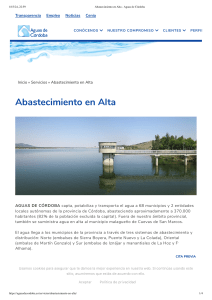 Abastecimiento en Alta - Aguas de Córdoba