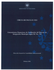 LINEAMIENTOS FINANCIEROS DE FACILITACIÓN DEL PROCESO DE INTEGRACIÓN MUNICIPAL SEGÚN DL.762