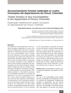 Aprovechamiento forestal maderable en cuatro municipios del departamento de Chocó, Colombia. Revista de Investigación Agraria y Ambiental