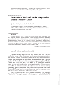 Serefnur Öztürk, Marta Altieri, Pina Troisi  Leonardo da Vinci and Stroke  Vegetarian diet as a possible cause