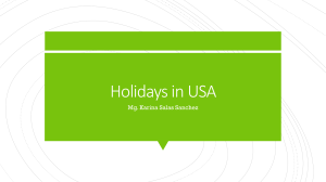 Holidays in USA