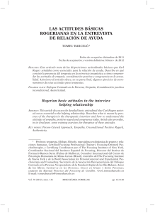 TOMEU BARCEL - 20012 - ACTITUDES BASICAS ROGERIANAS EN LA ENTREVISTA DE RELACION DE AYUDA