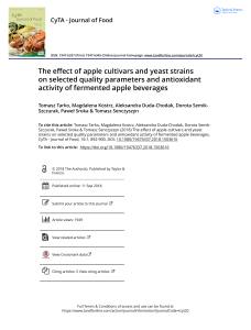 The effect of apple cultivars and yeast strains on selected quality parameters and antioxidant activity of fermented apple beverages