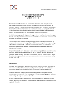 TyC-ESLINGAS DE CABLES DE ACERO INFORMACION GENERAL (UNE-EN )