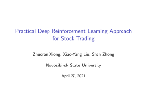 Deep Reinforcement Learning Approach for Stock Trading 
