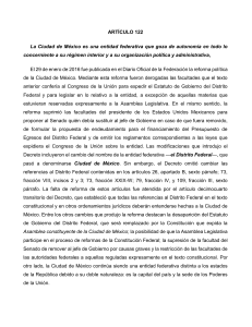 Ciudad de Mexico y Analisis del Articulo 122 Const.
