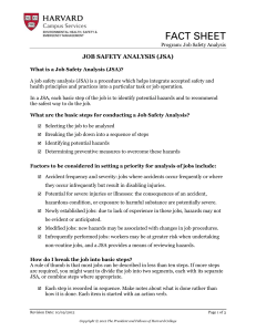 job safety analysis fact sheet
