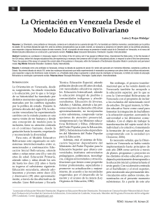 La Orientación en Venezuela Desde el Modelo Educativo Bolivariano