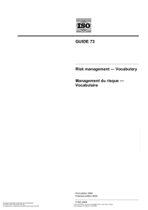 ISO Guide 73 Risk Management - Vocabulary