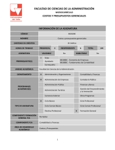 Costos y presupuestos gerenciales - 802028C