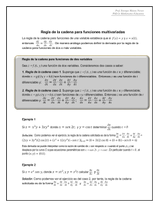 regla de la cadena para funciones multivariadas