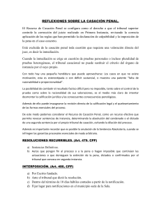 REFLEXIONES SOBRE LA CASACIÓN PENAL