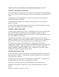 Análisis de la constitución de Guatemala del articulo 1 al 20