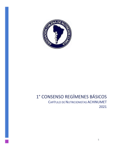 Consenso regímenes básicos ACHINUMET 2021