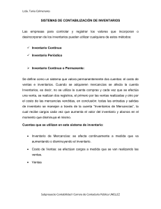 SISTEMAS DE CONTABILIZACIÓN DE INVENTARIOS- REGISTROS CONTABLES