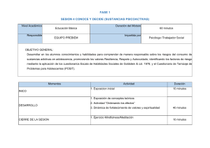 CARTA DESCRIPTIVA  SUSTANCIAS ADICTIVAS