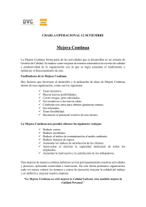 Mejora Continua: Charla Operacional para la Calidad Laboral