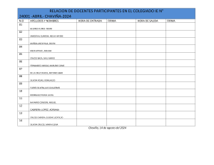 RELACION DE LOS DOCENTES AL TALLER AGOSTO