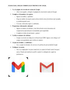 A.  PASOS PARA CREAR CORREO ELECTRONICO DE GMAIL