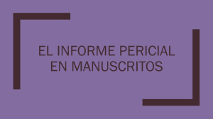 El informe pericial manuscritos