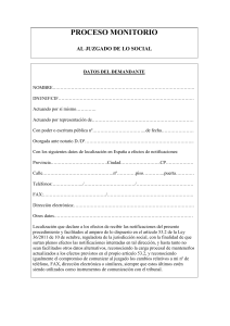 Formulario Procedimiento Monitorio Social Ley 362011