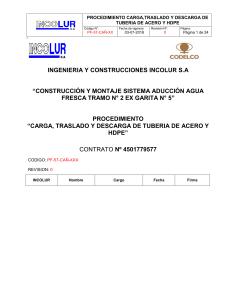 Procedimiento Carga, Traslado y Descarga Tuberías Acero/HDPE