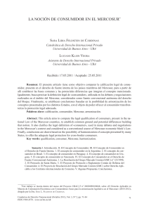 LA NOCIÓN DE CONSUMIDOR EN EL MERCOSUR cardenas