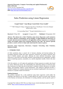 Sales Prediction using Linear Regression