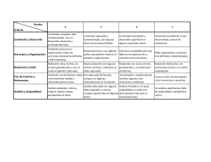 Rúbrica de Calificación de Informe