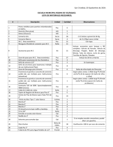 LISTA DE MATERIALES