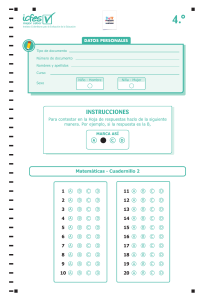 Hoja de Respuestas Matemáticas - Primaria