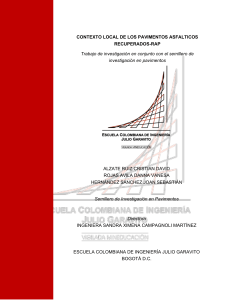 CONTEXTO LOCAL DE LOS PAVIMENTOS ASFALTICOS RECUPERADOS-RAP 