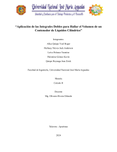 Aplicación de las Integrales Dobles para Hallar el Volumen de un Contenedor de Líquidos Cilíndrico