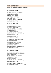 "A LO EXTREMEÑO" LETRA (POEMA: P. LAHORASCALA. MÚSICA: A. TIRADO)