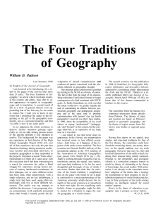 Four Traditions of Geography: Pattison's Framework