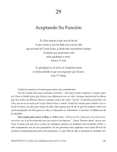 Una vida con propósito - aceptando su funcion - dia 29