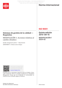 ISO 9001 2015-2024 Modificacion 1, Acciones relativas al cambio climatico [2024]