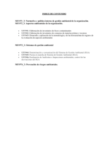 Índice Gestión Ambiental: Normativa, Sistemas y Riesgos