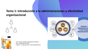 Tema 1 Introducción a la administraciones y efectividad organizacional