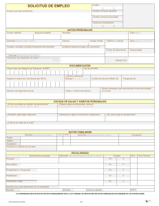 SNE SOLICITUD DE EMPLEO PLANTILLA PDF