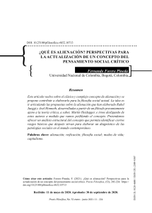 ¿QUE ES LA ALIENACIÓN (PERSPECTIVAS PARA LA ACTUALIZACIÓN DE UN CONCEPTO DEL PENSAMIENTO SOCIAL CRITICO)