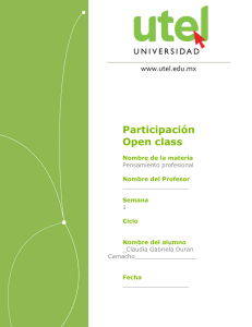 Participación Clase Abierta: Pensamiento Profesional y Productividad