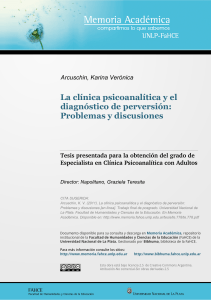 La clínica psicoanalítica y el diagnóstico de perversión  Problemas y discusiones