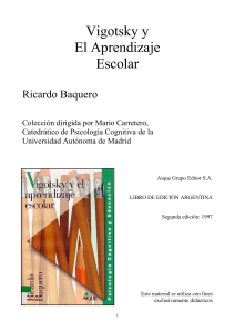 Vigotsky y El Aprendizaje Escolar