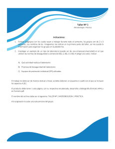 Tarea Microbiología: Laboratorios BSL-2/3/4 y Bioseguridad