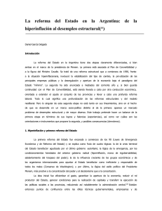 La reforma del Estado en Argentina de la hiperinflacion al desempleo estructural