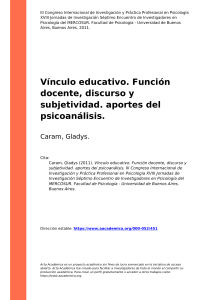 Caram Gladys 2011. Vinculo educativo. (1)