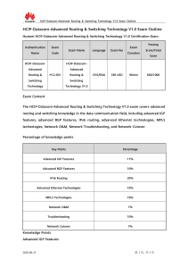 HCIP-Datacom-Advanced Routing Switching Technology V1.0 Exam Outline