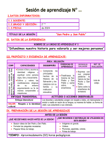 Sesión de Aprendizaje: San Pedro y San Pablo (1er Grado)