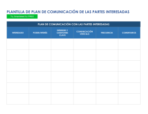 Plantilla Plan Comunicación Partes Interesadas